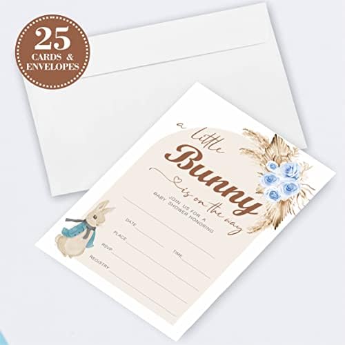 JCVUK Conjunto de 25 convites de chá de bebê com envelopes, bilhetes de sorteio de fraldas e cartões