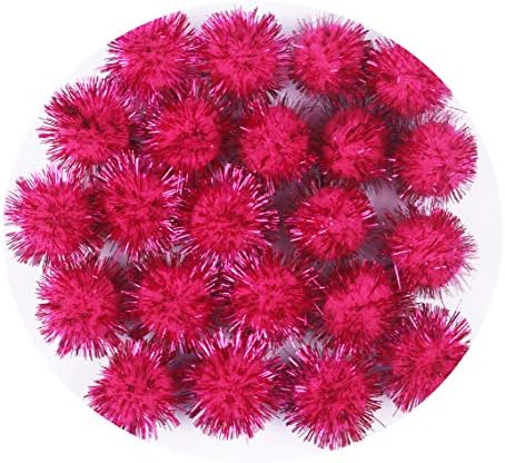 Yycraft 50pcs Glitter Tinsel Pom Poms Sparkle Balls para DIY Craft/Party Decoration/Cat Toys