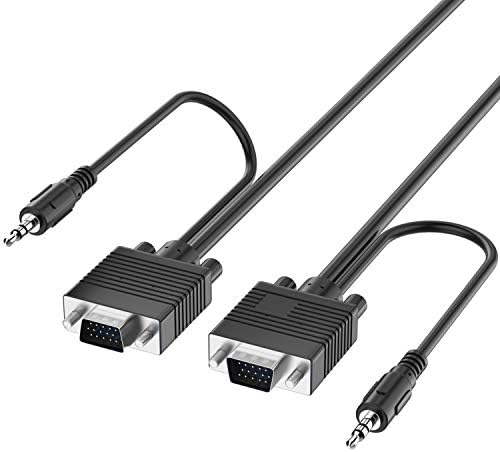 VGA Cable Male para Male com áudio de 3,5 mm - 15 pés