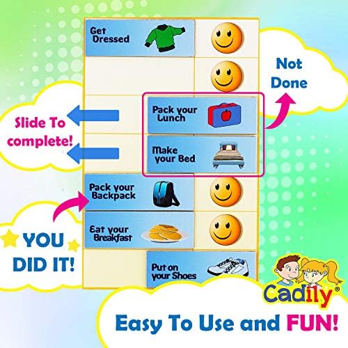 Cadily Day & Night Magnetic Boy Chart for Kids. Recompense Bons hábitos com um gráfico de tarefas