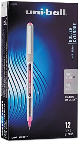 Uni-ball 60384 Vision roller ball stick de caneta de caneta d'água paixão rosa tinta fina
