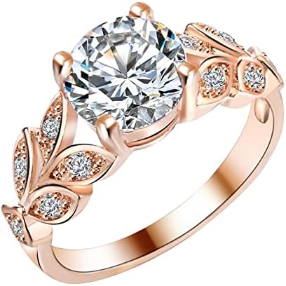 Noivado Round Cut Zircon Rings de casamento de jóias para mulheres ringas de diamante completa anel de damas ocidentais