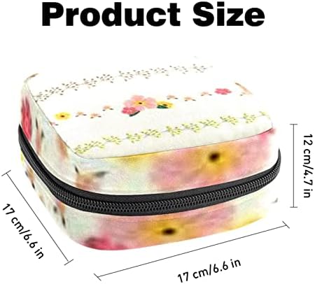 Bolsa de armazenamento de guardanapos sanitários de Oryuekan, bolsas de zíper menstrual reutilizável portátil, bolsa de armazenamento de tampões para mulheres meninas, desenho animado