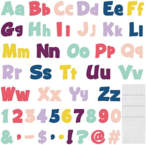 72 peças boho imprime cartas recortes Rainbow Bulletin Cartas de bulletim boho letra e número sotaques boho arco