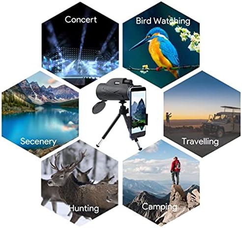Telescópio monocular Manqian, 100x80 alta potência e monocular HD com smartphone universal - escopo à prova d'água, prisma Bak4 para observação de pássaros, caça, vigilância, caminhada