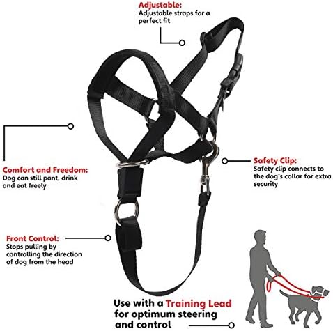 Colar da cabeça de cachorro, sem ferramenta de treinamento de tração para cães em caminhadas, cabeceamento macio
