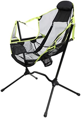 Cadeira de balanço do acampamento para limpeza cadeira dobrável - rede portátil de acampamento preto e verde ao ar livre com capacidade de peso de 330 lb