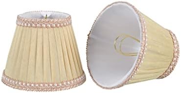 Aspen Creative 33002-2B Pequeno Pleated Empire Shape Chandelier Clip-on Lamp Shade, Ivory, 3 Top x 5 inferior