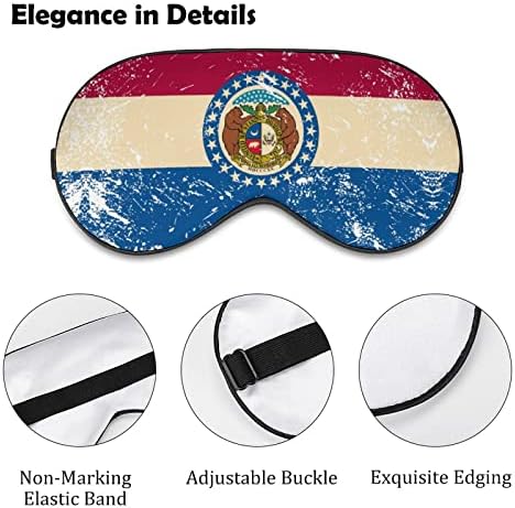 Máscara de olho da bandeira do estado do Missouri, Sleep Beldfold com blocos de cinta ajustável