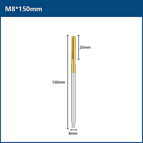Pikis parafuso Torneira Drill m2-m12 Torne de toque de flauta reta 90-150 Máquina métrica de comprimento