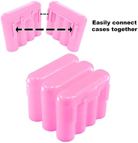 Cinco EBC Bateria AA AAA Rosa Plástico Bateria de armazenamento Caixa de caixa