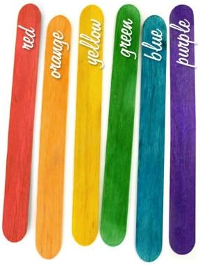 Becas de artesanato em cores - cores divertidas vibrantes, palitos de picolé coloridos para artesanato | Pacote