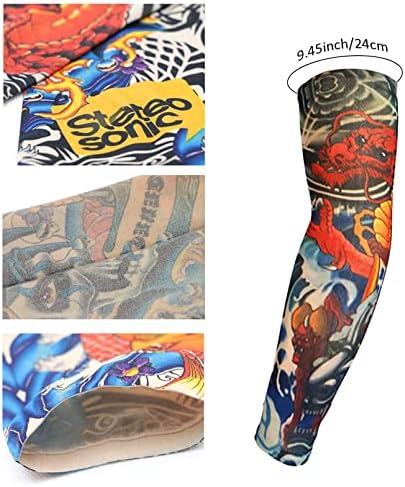 Mangas de tatuagem temporárias de aresvns 10pcs deslizamento estendido no kit de mangas de braço de tatuagem para motociclista