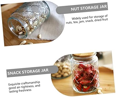 Abaodam Tea Caddy Storage Jar recipiente transparente com terrário de vidro de tampa com potes de armazenamento de vidro de tampa com tampas de vidro calvilhas de farinha de jarra de café gabinetes