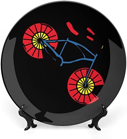 Bandeira do Colorado e Bicicleta Placa Decorativa Placa Cerâmica Redonda Plina de China com
