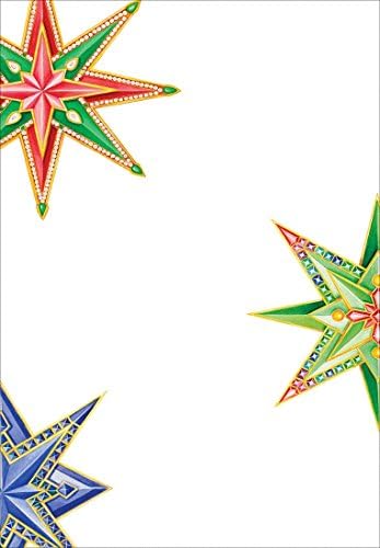 Caspari Jewelled Stars Invitatórios em branco com envelopes, multicoloridos