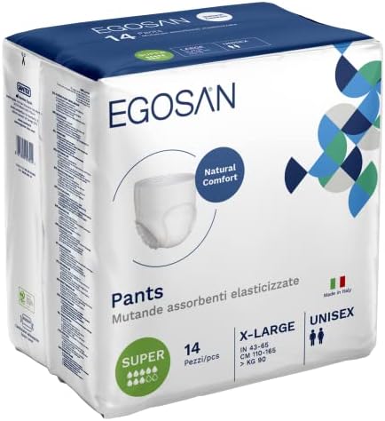 Egosan Super Incontinência Adulto Pulpe roupas íntimas com nova cintura esticada, absorção máxima para homens e mulheres ativos