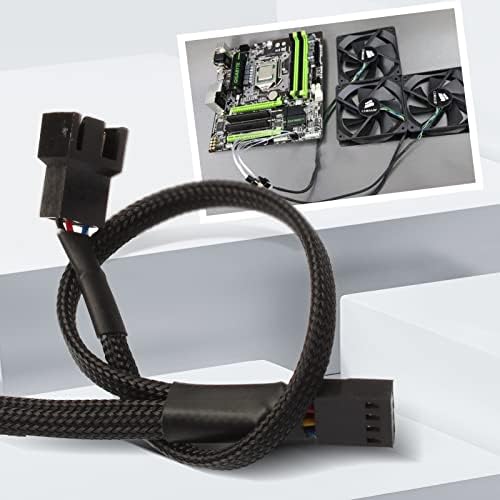 Nutjam Black 4 Pin PWM Fan Splitter Cable, 1 a 3 conversor, adaptador de divisor de ventilador para computador