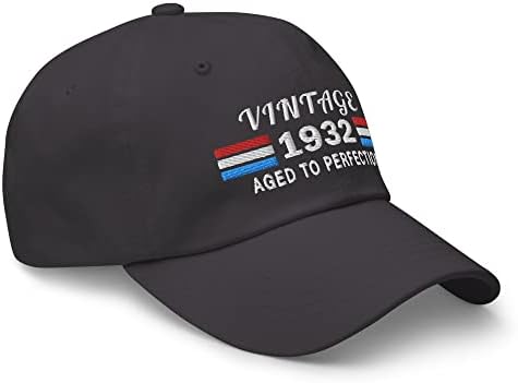 1932 90º aniversário bordado com chapéu de papai vintage Roupas de aniversário de 90 anos