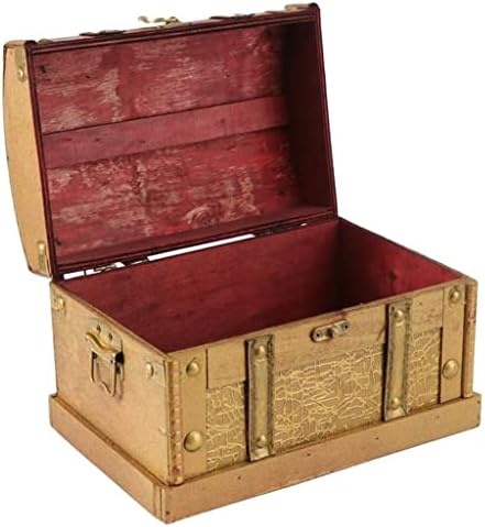 Jahh retro de madeira pirata tesouro caixa de peixe Organizador de armazenamento de buginket decoração
