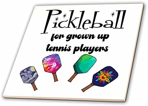 3drose engraçado pickleball para tenistas adultos pás de desenhos esportivos - azulejos