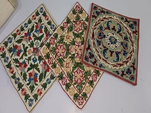 As capas de almofada com bordados da Caxemira vendidos como um conjunto de 3 peças tamanho 16 x 16 [2 peças] e 15 x 15 [1pc]