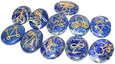 Lapis Lazuli K-ARUNA Reiki Gemtone Gemtone A ++ Define terapia de cristal de cura com bolsa Palm Whumb Stone Gift Love Easter Força interna Força interna