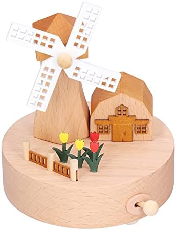 Caixa de música de madeira de madeira, caixa de música de madeira girando para meninas de mão de meninas DIY BEECH CAIXA DE DECORAÇÃO