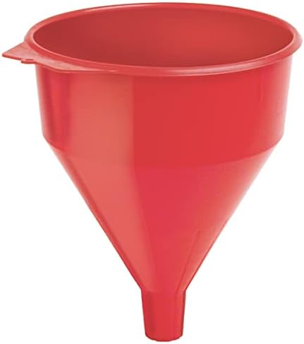 Funil de plástico de polietileno Lubrimatic 75-072 com tela - 6 litro, vermelho