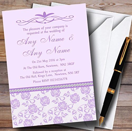 O card zoo bonito lilás púrpura diamante personalizado convites de recepção