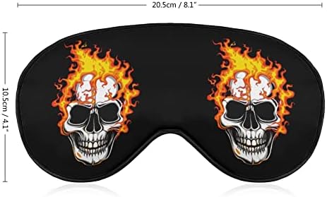 Máscara de sono no crânio flamejante máscara ocular portátil macia com cinta ajustável para homens mulheres