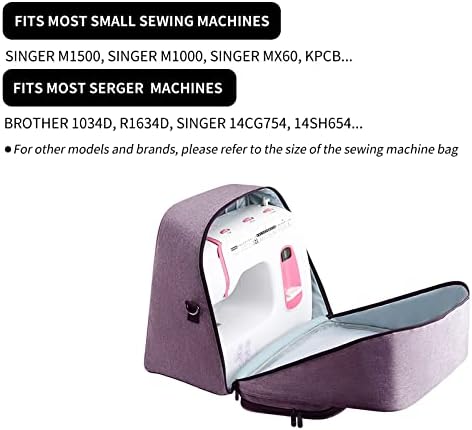 Witstep Sewing Machine Case Compatível com Singer/KPCB Mini Sewing Machine e Acessórios, sacola de viagem portátil com almofada inferior removível, alça de ombro ajustável e vários bolsos