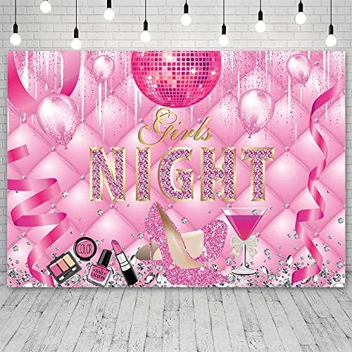 Aibiin 7x5ft Girls Night Night Backdrop Rosa salto alto Disco Ball Photography Background Woman Aniversário