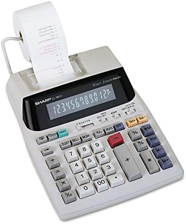 Calculadora de impressão de dois cores EL1801V de 12 dígitos, branca