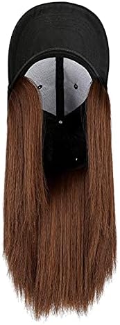 Mmknlrm penteado anexo de cabelo de beisebol de cabelo comprido chapéu de cabelo ajustável Cap de tampa reta