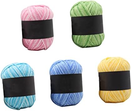 Favomoto 5 rolos artesanato de algodão cm tricô Skyblue estilo Mini Yarn Wool Picture Pink Qualquer crochê de