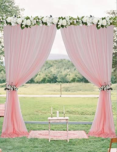 Mohoeey 5ft*8ft Cortinas de cenário de blush Decorações de pano de fundo de tecido de arco de arco para a cerimônia de casamento decoração de teto de festa rosa