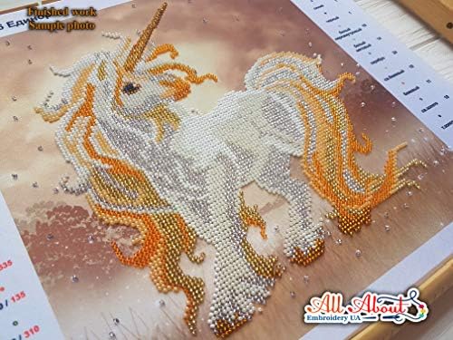 Kit de ponto cruz de miçangas Baby Unicorn Bead Bead Handcraft tapeçaria kit de cavalo decoração de berçário de