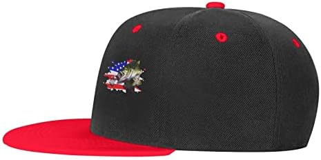 Largemouth Bass Punk Hip Hop Base de beisebol, chapéu de snapback ajustável para chapas de menino e garotas chapéus chapas planas