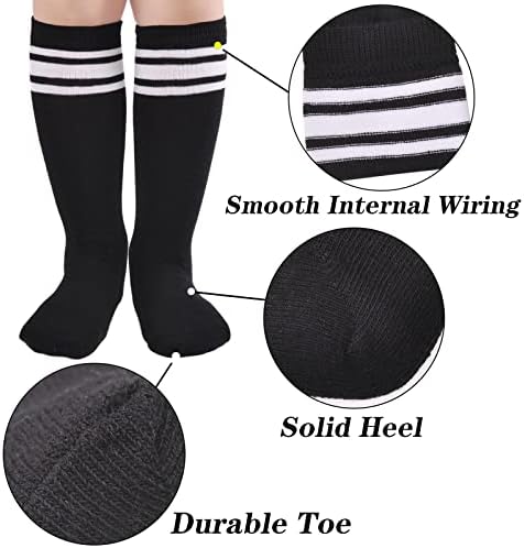 Meias de futebol infantil infantil meias listradas de joelho listrado 2/3/6 pares meias de uniforme escolar meias de algodão esportes para meninos meninas