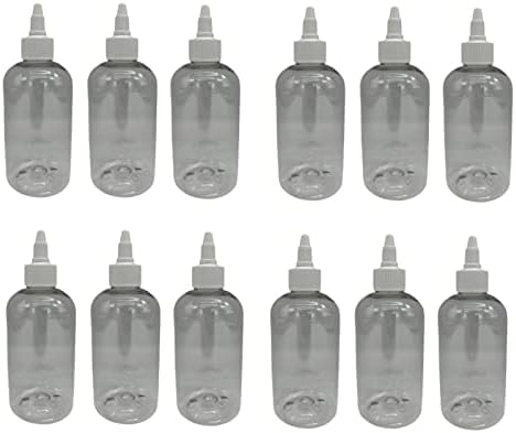 4 oz de garrafas plásticas de Boston Clear -12 Pacote de garrafa vazia Recarregável - BPA Free -
