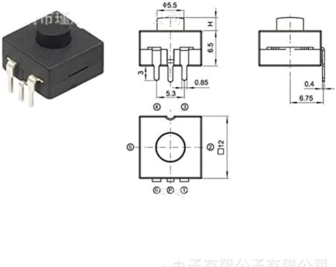 Micro interruptor 10pcs 12 * 12 mm no interruptor de lanterna Off Black Small Micro Switch 3 pés 3 pinos push switch