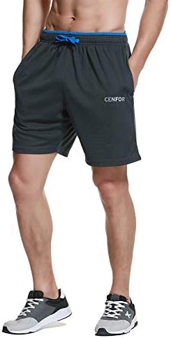 Shorts de treino atlético de 7 cenfor de sete masculino com bolsos de cordão de trituramento rápido