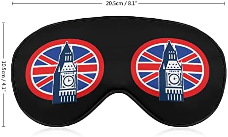 London Big Ben British Union British Jack Flag Máscara para Blackout Night Blackfold com cinta ajustável