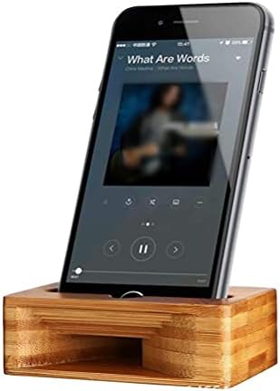 STOBOK Office Desk Acessórios Stand para telefone celular com amplificador de som para desktop de madeira para