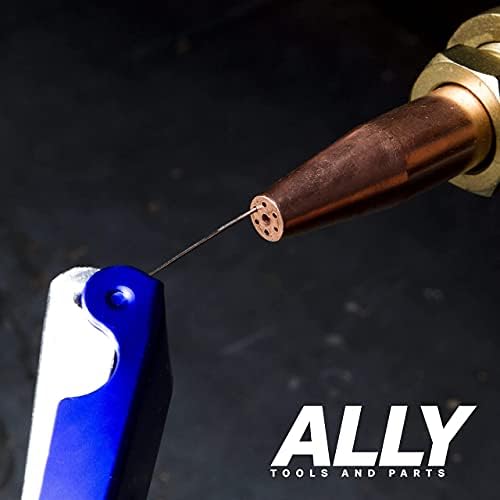 Ally Tools Professional Limpador de pontas de ponta de oxi-acetileno grande e pequeno conjunto para limpar bicos/pontas de corte de soldagem, orifícios a gás, carburadores, pistolas de pulverização, armas de pintura, aspersores e cabeças de chuveiro