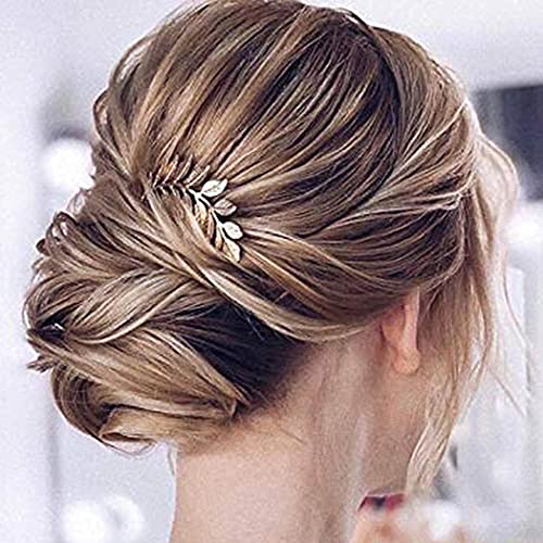 Latious Leaf Bride Wedding Hair Comb Silver Bridal Side Pent Acessórios de cabelo de cabelo simples para mulheres e meninas