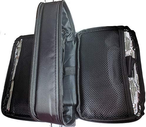 Chillpack Double Bag Diabetic Travel Organizer Cooler Bag para insulina, kits de suprimento com 2 x pacote de gelo incluído, preto