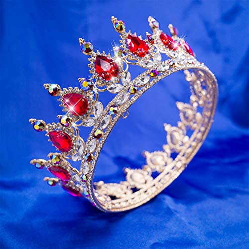 Losophy tiaras e coroas para mulheres, tampo de bolo de coroa de ouro para aniversário de tiara linda coroa de princesa de cristal para figuraria, tiara para mulheres casamentos coroa de coroa tiara tiara