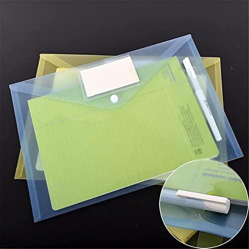 Carteiras de plástico, pastas de plástico, pastas de arquivo 4 PCs Veda -geléia transparente A4 Bolsa de armazenamento